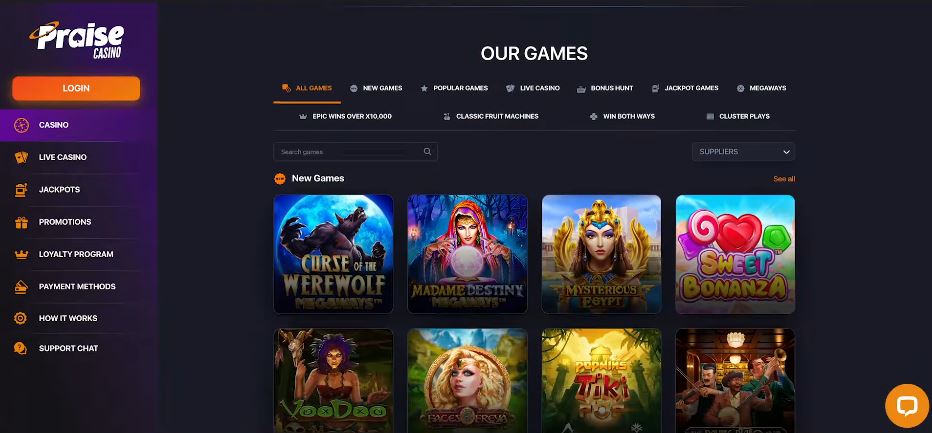 Browse new casino games and popular slots collection
